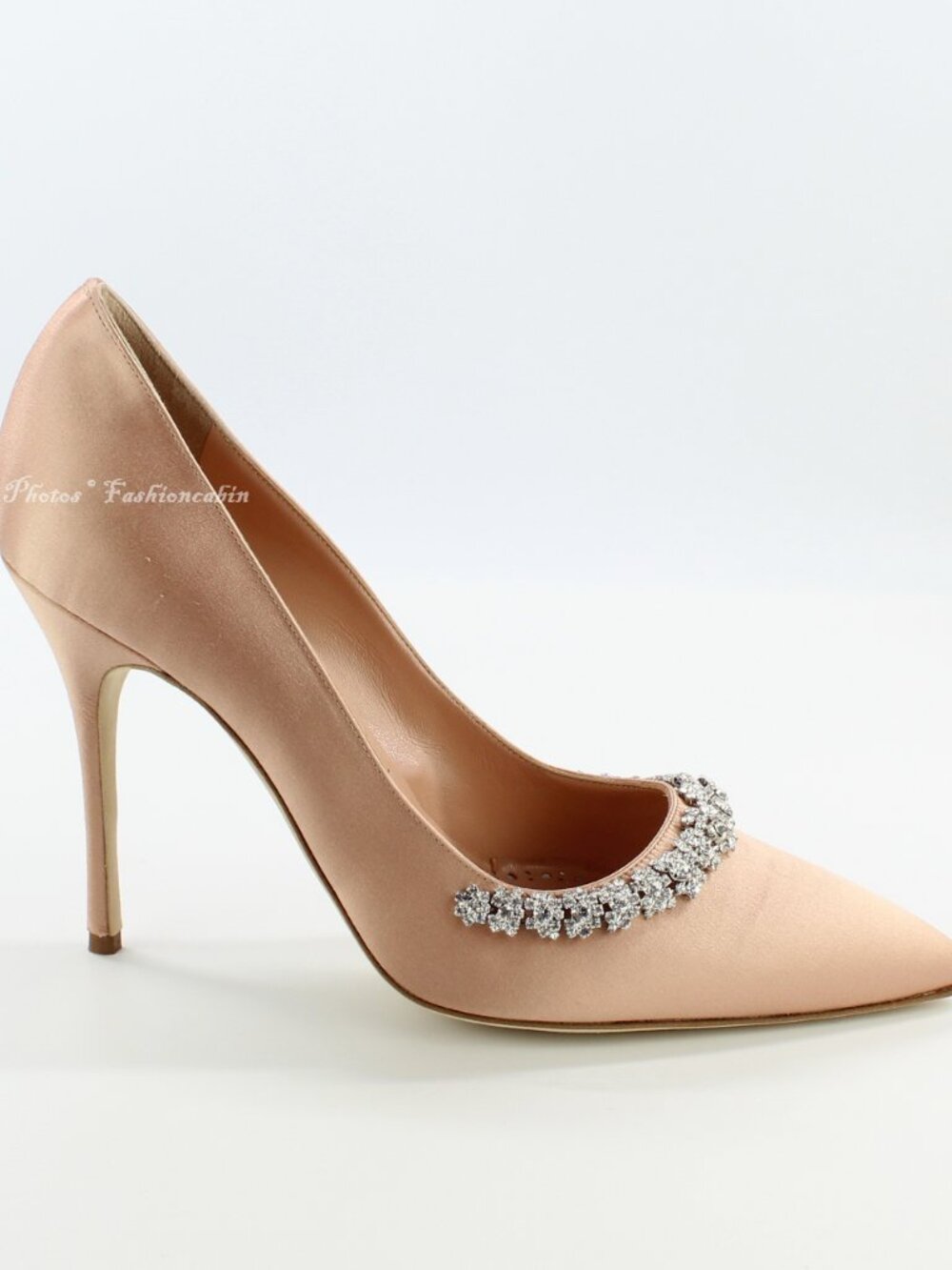 NEW MANOLO BLAHNIK Olarana 105 Crystal Embellished Satin Pumps, EU 40 - Picture 5 of 13